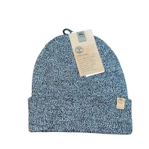 Timberland Marbled Cuffed Beanie - Black and White - NWT - Picture 1 of 3